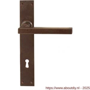 Utensil Legno FM363R M BB72 deurkruk gatdeel op schild 220x35 mm BB72 met veer gepatenteerd systeem rechtswijzend roest - A21007155 - afbeelding 1