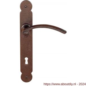 Utensil Legno FM365R M deurkruk gatdeel op schild 240x35 mm blind met veer gepatenteerd systeem rechtswijzend roest - A21007185 - afbeelding 1