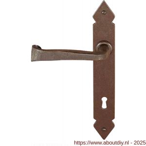 Utensil Legno FM375L M PC55 deurkruk gatdeel op schild 245x35 mm PC55 met veer gepatenteerd systeem linkswijzend roest - A21007238 - afbeelding 1