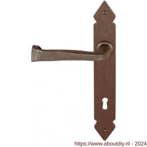 Utensil Legno FM375L/R BB56 deurkruk gatdeel op schild 245x35 mm BB56 links-rechtswijzend roest - A21007226 - afbeelding 1