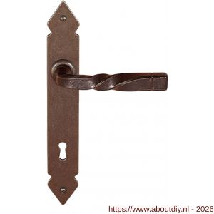 Utensil Legno FM379 deurkruk op schild 245x35 mm blind roest - A21007255 - afbeelding 1