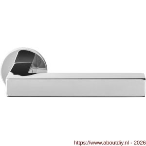 GPF Bouwbeslag RVS GPF1302.49-00 Zaki+ deurkruk op rond rozet RVS gepolijst - A21013827 - afbeelding 1