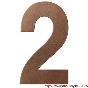 GPF Bouwbeslag Anastasius GPF9800.A2.0150-2 huisnummer 2 150 mm Bronze blend - A21010905 - afbeelding 1