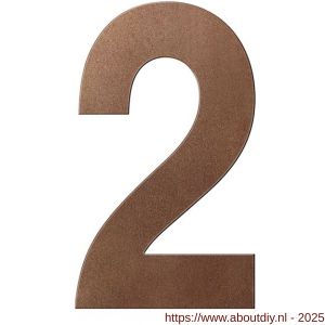 GPF Bouwbeslag Anastasius 9800.A2.0200-2 huisnummer 2 200 mm Bronze blend - A21010917 - afbeelding 1