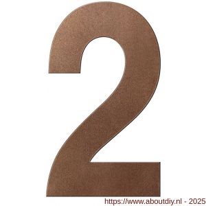 GPF Bouwbeslag Anastasius GPF9800.A2.0250-2 huisnummer 2 250 mm XL Bronze blend - A21010927 - afbeelding 1