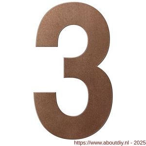 GPF Bouwbeslag Anastasius GPF9800.A2.0150-3 huisnummer 3 150 mm Bronze blend - A21010906 - afbeelding 1