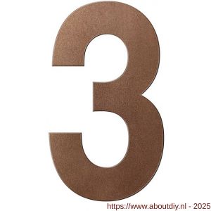 GPF Bouwbeslag Anastasius 9800.A2.0200-3 huisnummer 3 200 mm Bronze blend - A21010918 - afbeelding 1