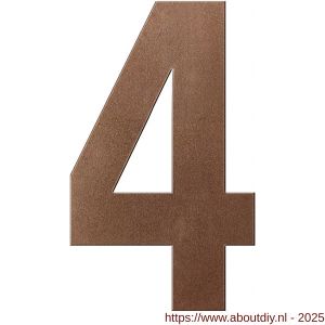 GPF Bouwbeslag Anastasius 9800.A2.0400-4 huisnummer 4 400 mm Bronze blend - A21010939 - afbeelding 1