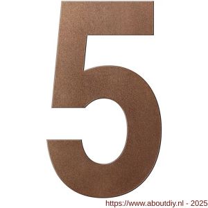 GPF Bouwbeslag Anastasius GPF9800.A2.0250-5 huisnummer 5 250 mm XL Bronze blend - A21010930 - afbeelding 1