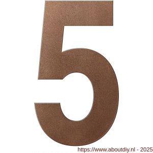 GPF Bouwbeslag Anastasius 9800.A2.0400-5 huisnummer 5 400 mm Bronze blend - A21010940 - afbeelding 1