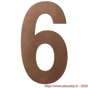 GPF Bouwbeslag Anastasius GPF9800.A2.0150-6 huisnummer 6 150 mm Bronze blend - A21010909 - afbeelding 1