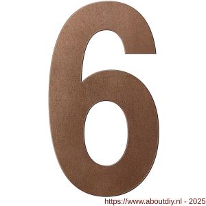 GPF Bouwbeslag Anastasius 9800.A2.0400-6 huisnummer 6 400 mm Bronze blend - A21010941 - afbeelding 1