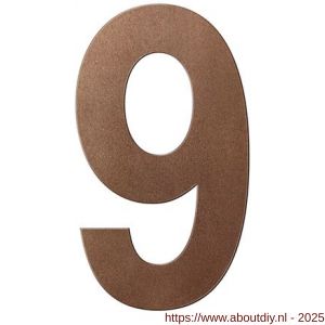 GPF Bouwbeslag Anastasius 9800.A2.0150-9 huisnummer 9 150 mm Bronze blend - A21010912 - afbeelding 1