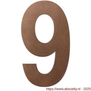 GPF Bouwbeslag Anastasius GPF9800.A2.0200-9 huisnummer 9 200 mm L Bronze blend - A21010924 - afbeelding 1