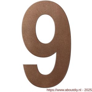 GPF Bouwbeslag Anastasius 9800.A2.0400-9 huisnummer 9 400 mm Bronze blend - A21010944 - afbeelding 1