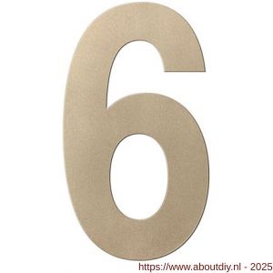 GPF Bouwbeslag Anastasius 9800.A4.0150-6 huisnummer 6 150 mm Champagne blend - A21010997 - afbeelding 1