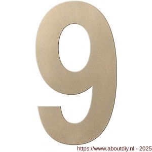 GPF Bouwbeslag Anastasius 9800.A4.0400-9 huisnummer 9 400 mm Champagne blend - A21011032 - afbeelding 1