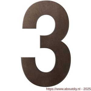 GPF Bouwbeslag Anastasius 9800.A1.0400-3 huisnummer 3 400 mm Dark blend - A21010894 - afbeelding 1
