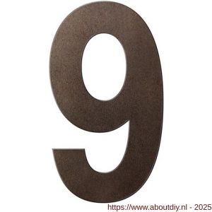 GPF Bouwbeslag Anastasius 9800.A1.0150-9 huisnummer 9 150 mm Dark blend - A21010868 - afbeelding 1