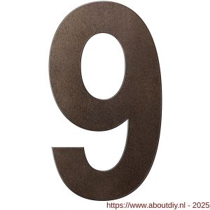 GPF Bouwbeslag Anastasius GPF9800.A1.0400-9 huisnummer 9 400 mm XXL Dark blend - A21010900 - afbeelding 1