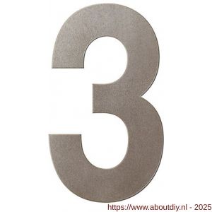 GPF Bouwbeslag Anastasius 9800.A3.0150-3 huisnummer 3 150 mm Mocca blend - A21010950 - afbeelding 1