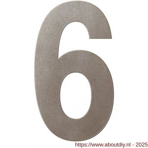 GPF Bouwbeslag Anastasius 9800.A3.0200-6 huisnummer 6 200 mm Mocca blend - A21010965 - afbeelding 1