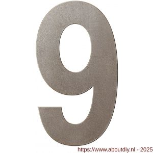 GPF Bouwbeslag Anastasius 9800.A3.0400-9 huisnummer 9 400 mm Mocca blend - A21010988 - afbeelding 1
