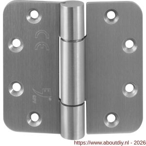 GPF Bouwbeslag RVS GPF0301.09 scharnier 89x96 mm links-rechts draagvermogen bij 2 stuks 100 kg hoogwaardige kunststof lagerbussen RVS geborsteld - A21005722 - afbeelding 1