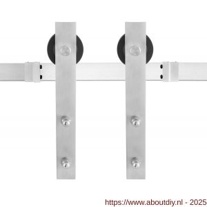 GPF Bouwbeslag RVS 0500.09 schuifdeursysteem Lanka RVS 200 cm RVS geborsteld - A21008353 - afbeelding 1