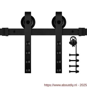 GPF Bouwbeslag ZwartWit 0501.61 schuifdeursysteem Raskas 183 cm zwart - A21008356 - afbeelding 1