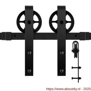 GPF Bouwbeslag ZwartWit 0502.61 schuifdeursysteem Teho 220 cm zwart - A21007830 - afbeelding 1