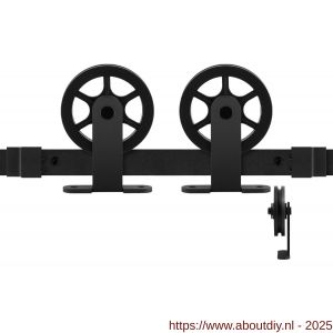 GPF Bouwbeslag ZwartWit 0503.61 schuifdeursyteem Suuri zwart 150 cm zwart - A21008151 - afbeelding 1