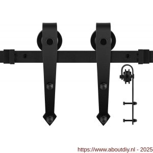 GPF Bouwbeslag ZwartWit 0504.61 schuifdeursysteem Nuoli zwart 300 cm (2x 150 cm) zwart - A21007840 - afbeelding 1