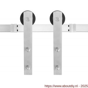 GPF Bouwbeslag RVS 0506.09 schuifdeursysteem Sauva RVS 200 cm RVS geborsteld - A21007842 - afbeelding 1