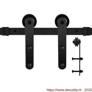 GPF Bouwbeslag ZwartWit 0507.61 schuifdeursysteem Varsi 150 cm zwart - A21007847 - afbeelding 1