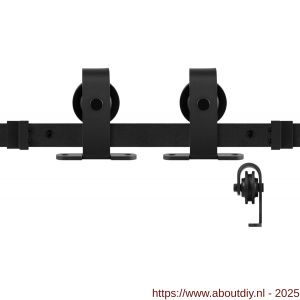 GPF Bouwbeslag ZwartWit 0508.61 schuifdeursysteem Mutka 200 cm zwart - A21007857 - afbeelding 1