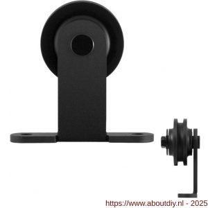 GPF Bouwbeslag ZwartWit 0510.61 enkele schuifdeurhanger Osa zwart - A21008185 - afbeelding 1