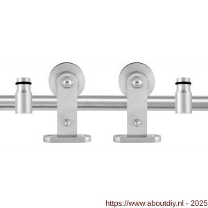 GPF Bouwbeslag RVS 0512.09 schuifdeursysteem Kiva RVS 200 cm RVS geborsteld - A21007844 - afbeelding 1