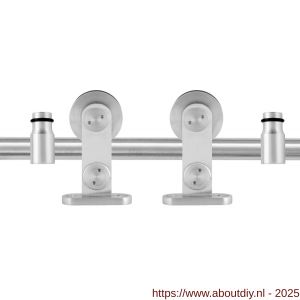 GPF Bouwbeslag RVS 0514.09 schuifdeursysteem Singleton RVS 200 cm RVS geborsteld - A21007845 - afbeelding 1