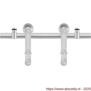 GPF Bouwbeslag RVS 0515.09 schuifdeursysteem Linja RVS 200 cm RVS geborsteld - A21008375 - afbeelding 1