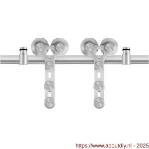GPF Bouwbeslag RVS 0517.09 schuifdeursysteem Pyramidi RVS 200 cm RVS geborsteld - A21008376 - afbeelding 1