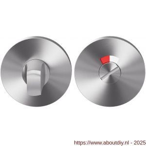 GPF Bouwbeslag Entree GPF0903VR toiletgarnituur 53x6,5 mm stift 8 mm met rood-wit indicator RVS geborsteld - A21011389 - afbeelding 1