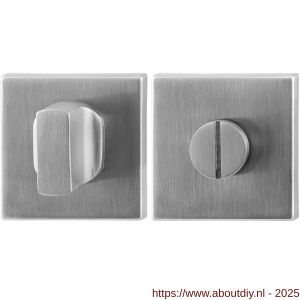 GPF Bouwbeslag RVS GPF0910.02 toiletgarnituur vierkant 50x50x8 mm stift 8 mm grote knop RVS geborsteld - A21003839 - afbeelding 1