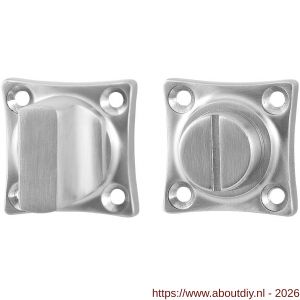 GPF Bouwbeslag RVS GPF0910.09 vierkante toiletgarnituur 38x38x5 mm stift 8 mm grote knop RVS geborsteld - A21003802 - afbeelding 1
