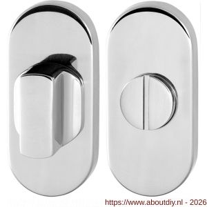 GPF Bouwbeslag RVS GPF0910.44 toiletgarnituur ovaal 70x32 mm stift 8 mm grote knop RVS gepolijst - A21008314 - afbeelding 1