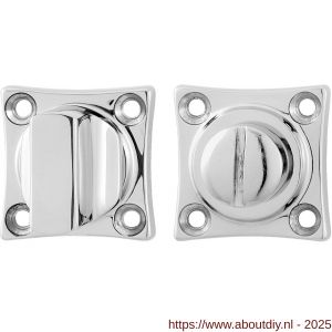 GPF Bouwbeslag RVS GPF0910.49 vierkante toiletgarnituur 38x38x5 mm stift 8 mm grote knop RVS gepolijst - A21003799 - afbeelding 1