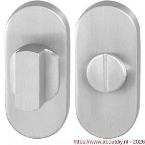 GPF Bouwbeslag RVS GPF0911.04 toiletgarnituur ovaal 70x32 mm stift 5 mm grote knop RVS geborsteld - A21008310 - afbeelding 1