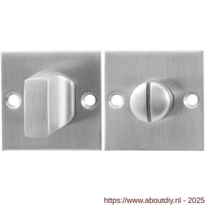 GPF Bouwbeslag RVS GPF0911.08 vierkante toiletgarnituur 50x50x2 mm stift 5 mm grote knop RVS geborsteld - A21003856 - afbeelding 1