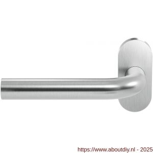 GPF Bouwbeslag RVS 1000.09-04L GPF1000.04L Aka deurkruk gatdeel op ovaal rozet RVS 70x32x10 mm linkswijzend RVS geborsteld - A21009958 - afbeelding 1