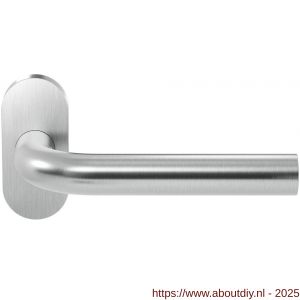 GPF Bouwbeslag RVS 1000.09-04R GPF1000.04R Aka deurkruk gatdeel op ovaal rozet RVS 70x32x10 mm rechtswijzend RVS geborsteld - A21009959 - afbeelding 1